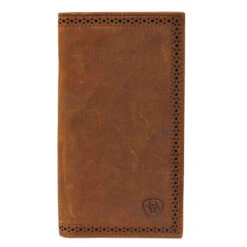 Ariat Men's Perforated Edge Distressed Rodeo Wallet