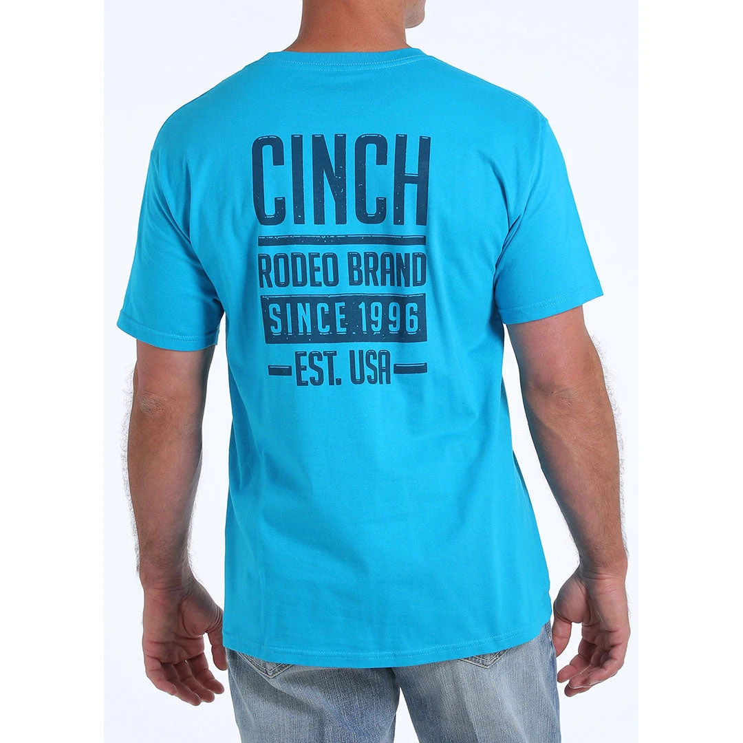 Cinch Turquoise Classic Crew Neck Logo Tee - Image 3