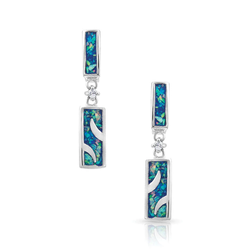 Montana Silversmiths Women's River Of Lights Opal Waves Earrings