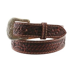 Twisted X Tooled Floral & Basketweave Belt