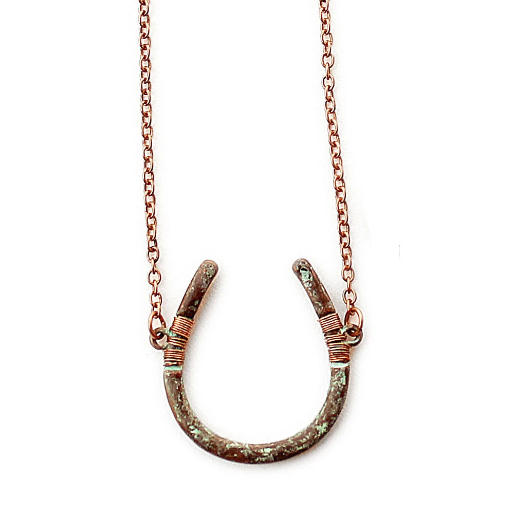 Wyo-Horse Women's Wire Wrapped Horseshoe Necklace