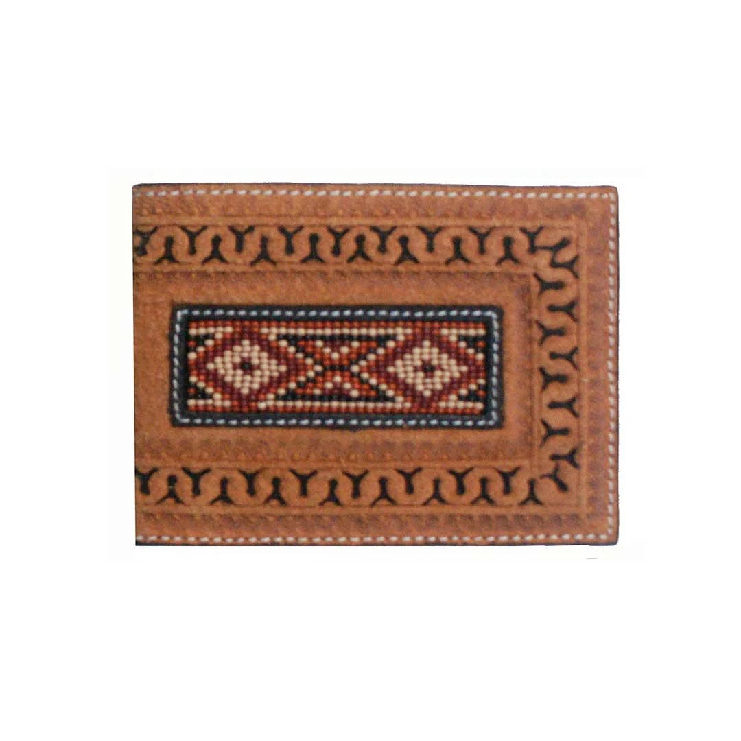 Twisted X Men's Bead Inlay Leather Bi-Fold Wallet