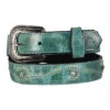 OK Corral Girls' Turquoise Leather Belt