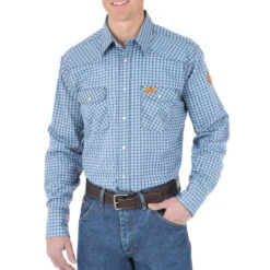 Wrangler Men's Flame Resistant Plaid Work Shirt