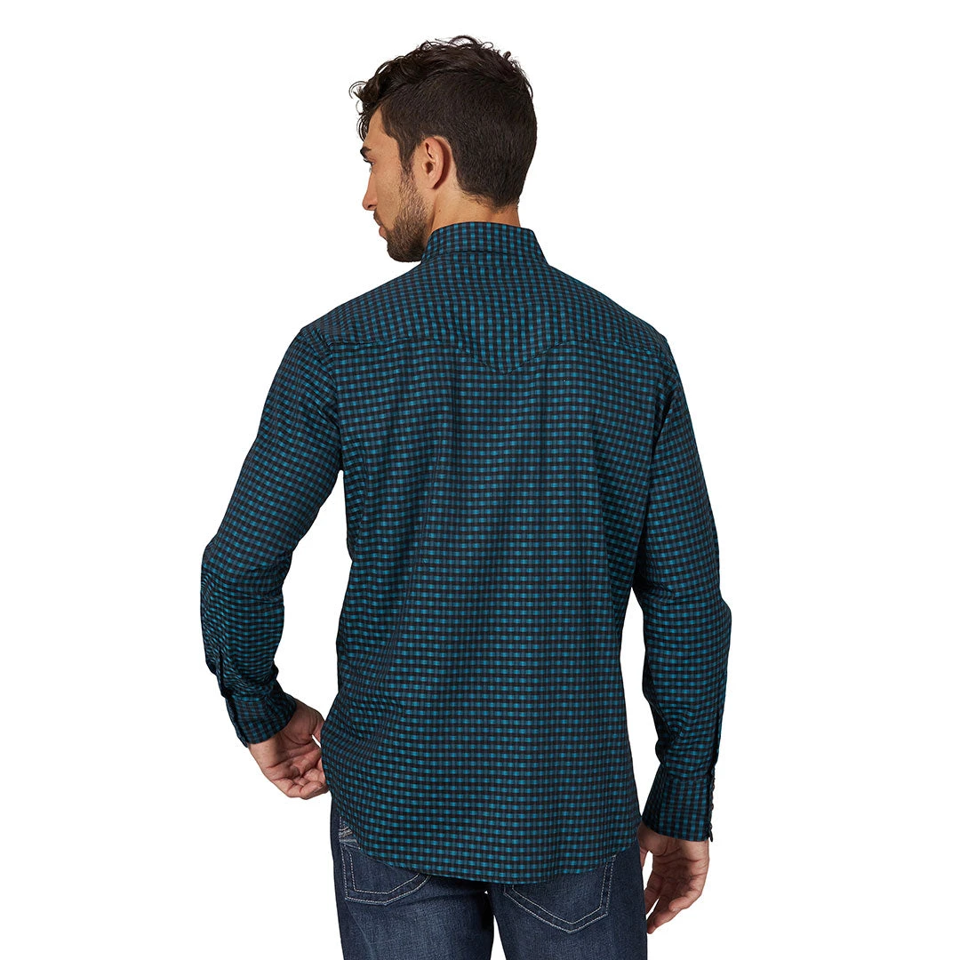 Wrangler Men's Silver Edition Mini Check Plaid Shirt - Image 2