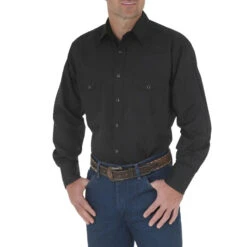 Wrangler Men's Sport Western Tonal Stripe Shirt