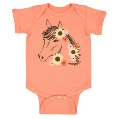 Wrangler Baby Girls' Horse Graphic Print Onesie