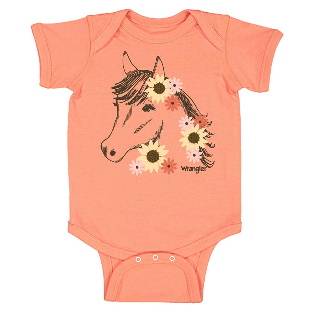 Wrangler Baby Girls' Horse Graphic Print Onesie