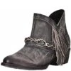 Circle G Women's Zipper With Fringe Round Toe Cowgirl Boots