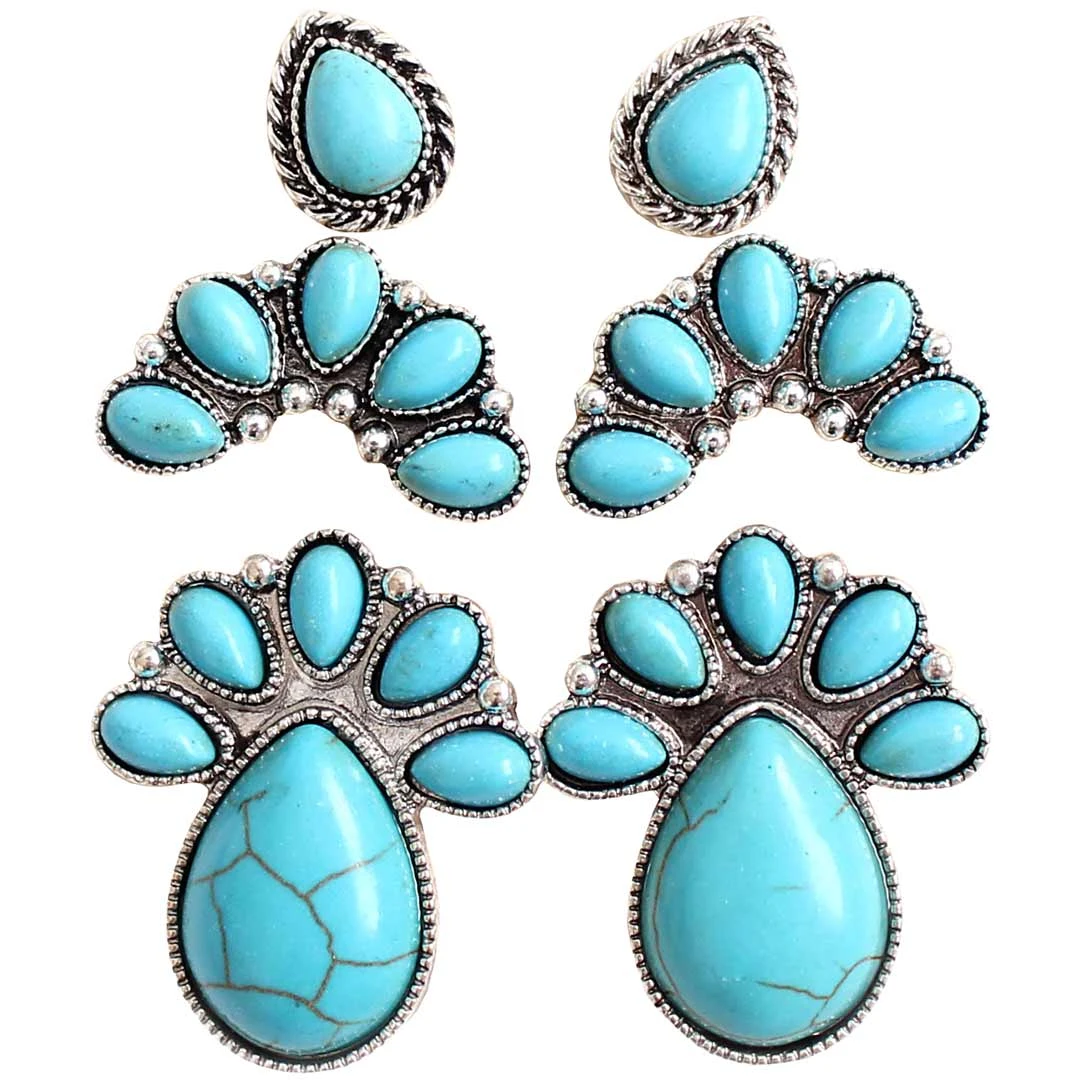 Wyo-Horse Large Traditional Stud Earrings - Set Of 3 - Image 2