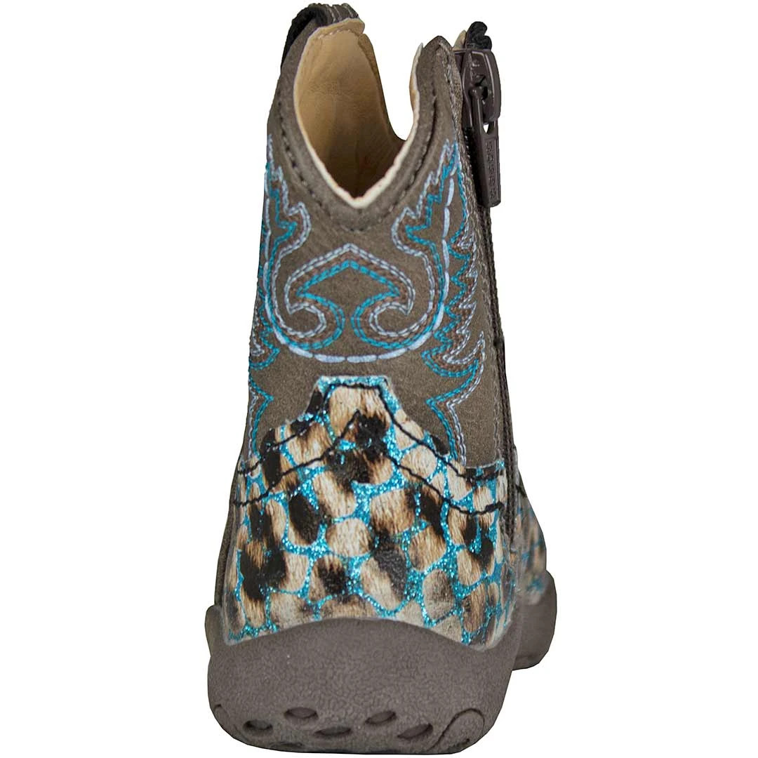 Roper Baby Girls' Glitter Leopard Cowgirl Boots - Image 5