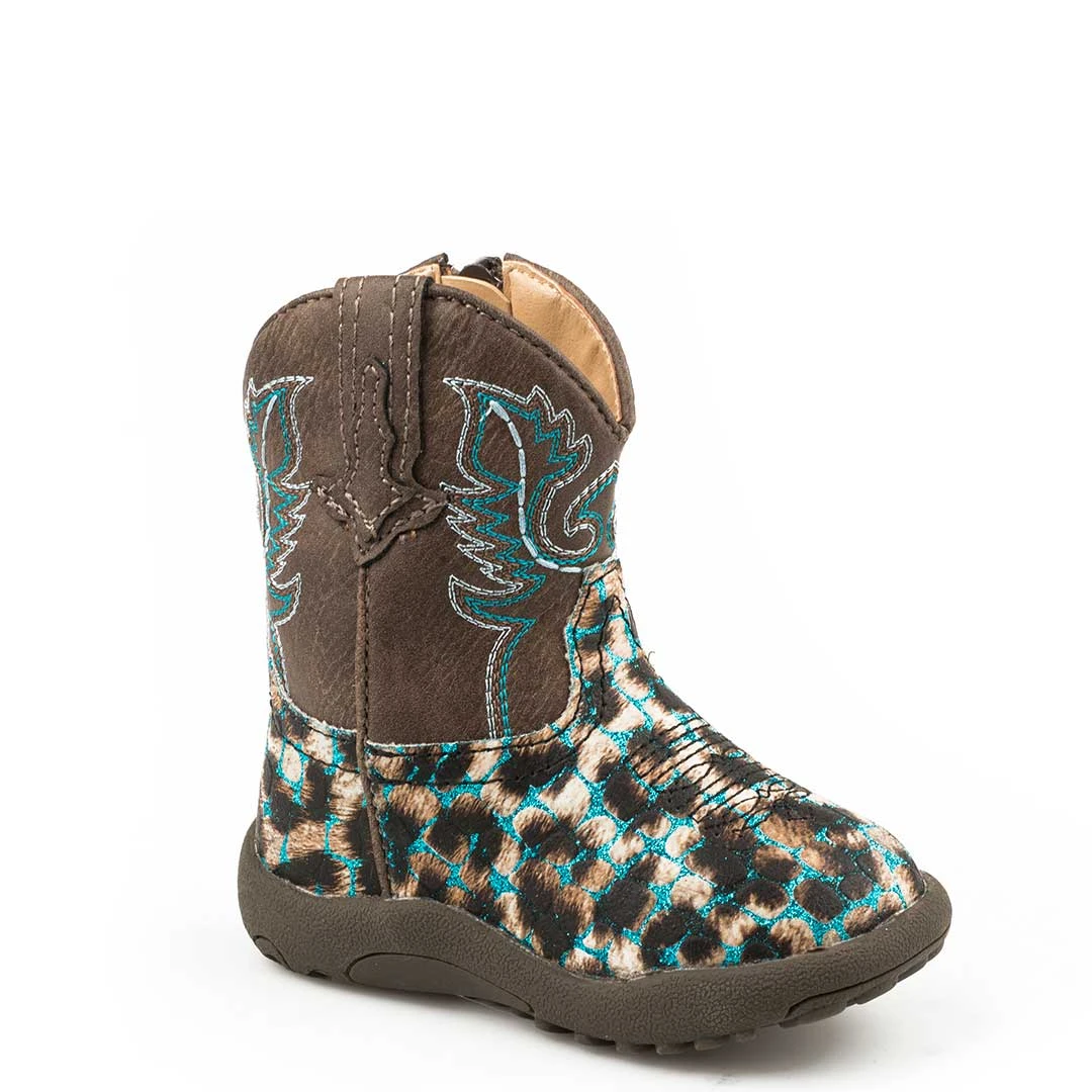 Roper Baby Girls' Glitter Leopard Cowgirl Boots - Image 2