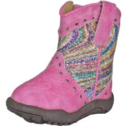 Roper Baby Girls' Swirly Glitter Shaft Cowgirl Boots
