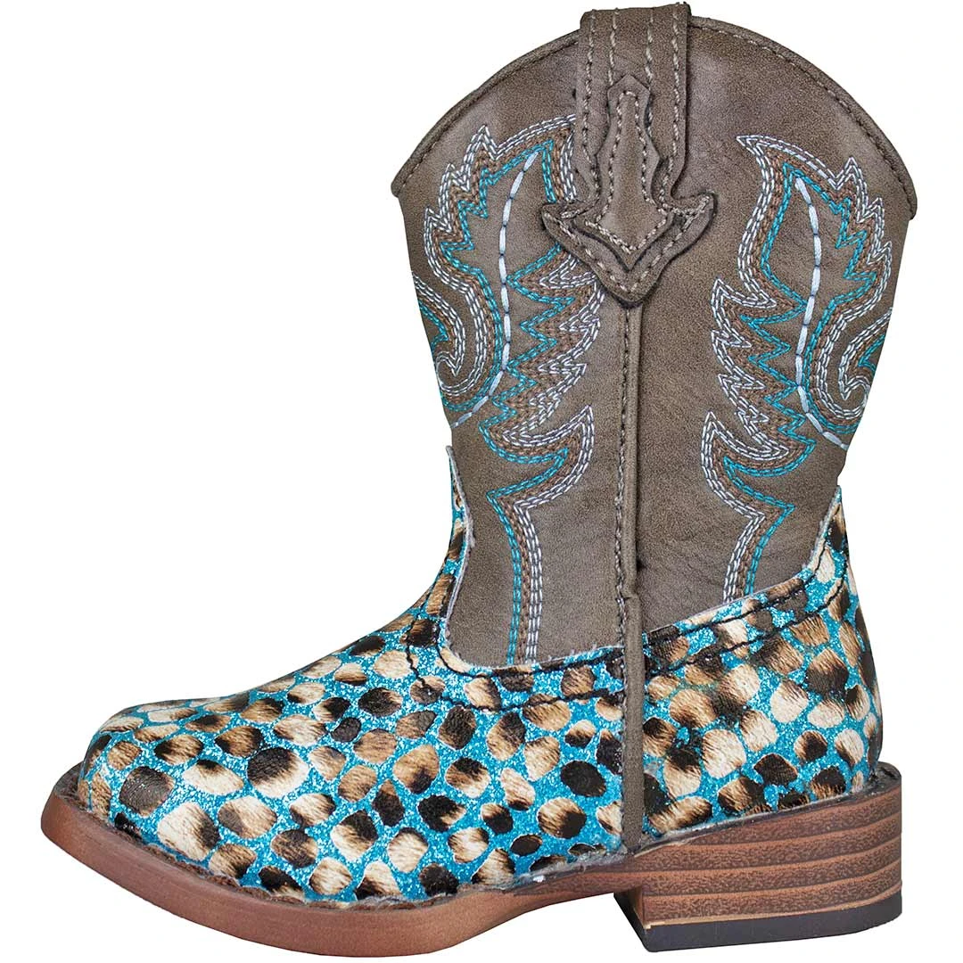 Roper Toddler Girls' Glitter Leopard Cowgirl Boots - Image 3