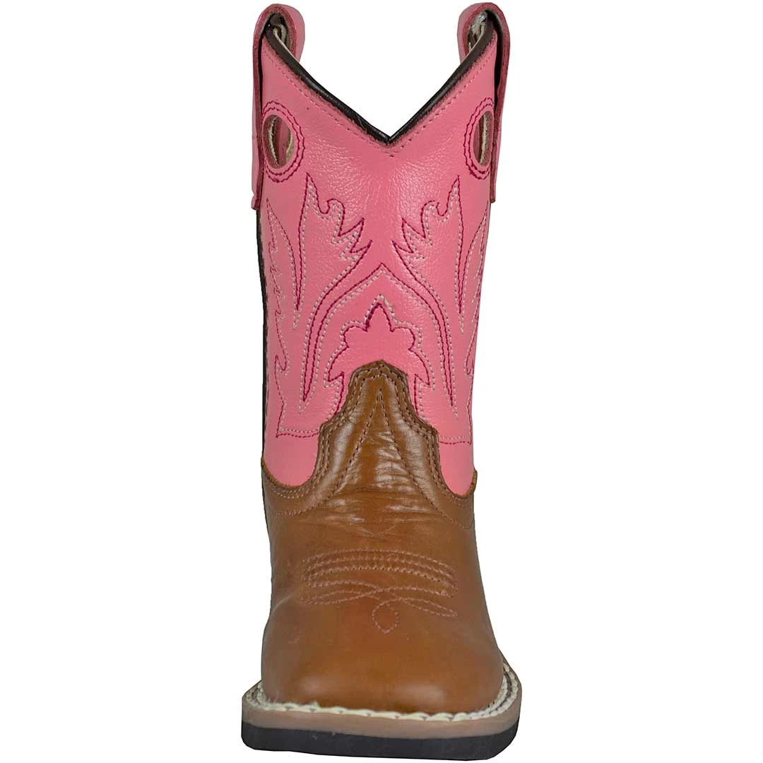 Old West Toddler Girls' Square Toe Cowgirl Boots - Image 5