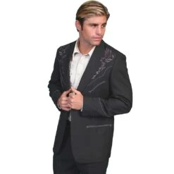 Scully Men's Floral Embroidered Blazer