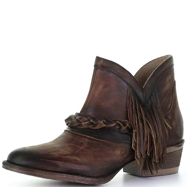 Circle G Women's Zipper With Fringe Round Toe Cowgirl Boots - Image 9