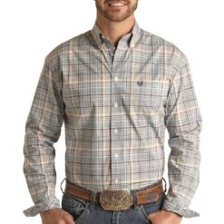 Rough Stock Men's Plaid Button-Down Shirt