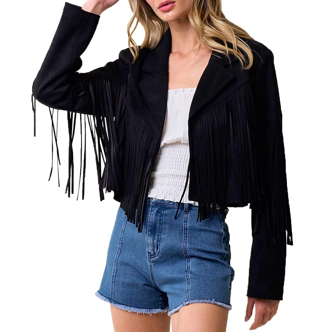 Saints & Hearts Women's Fringe Suede Cropped Jacket - Image 11