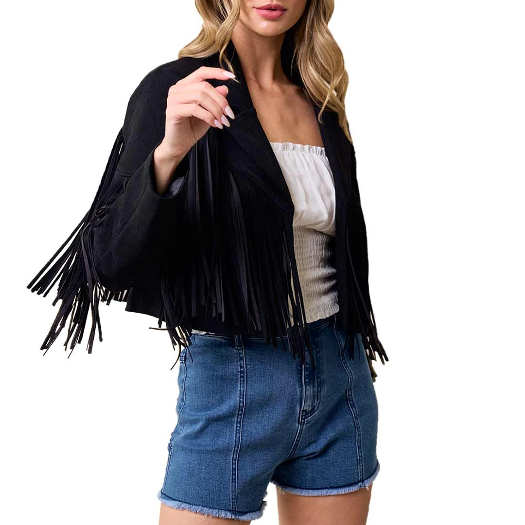 Saints & Hearts Women's Fringe Suede Cropped Jacket - Image 12