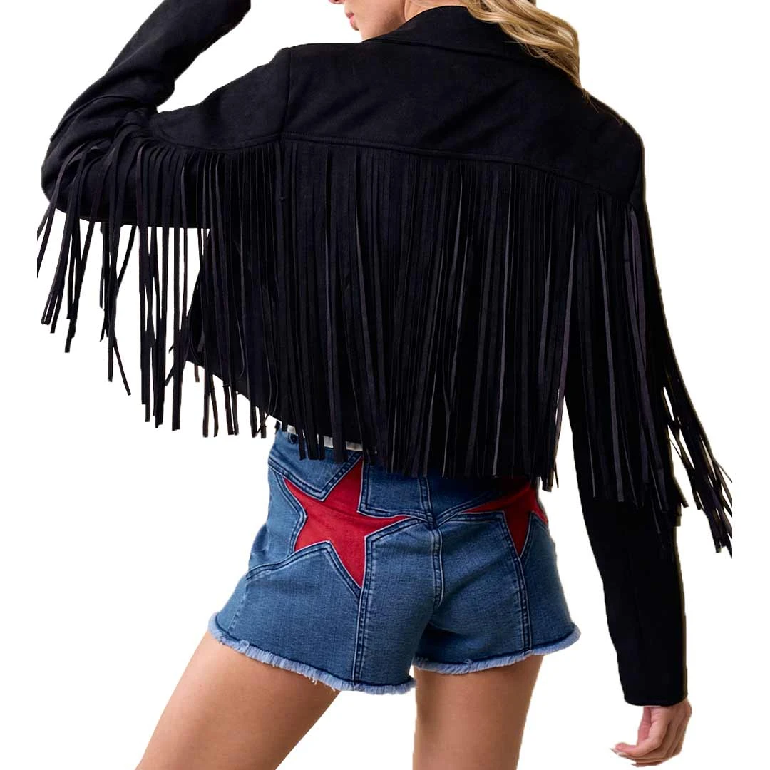 Saints & Hearts Women's Fringe Suede Cropped Jacket - Image 13