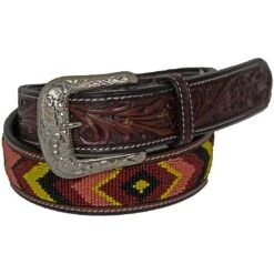 Twisted X Men's Beaded Inlay Leather Belt