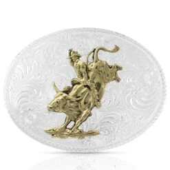 Montana Silversmiths American Beauty Filigree Bull Rider Belt Buckle