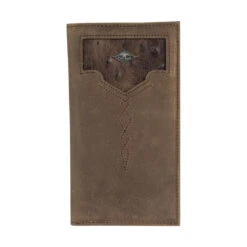 Justin Men's Ostrich Textured Inlay Rodeo Wallet