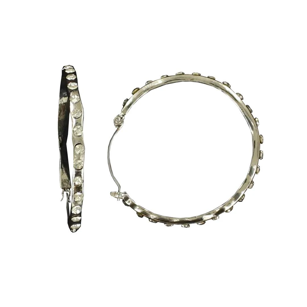 Blazin Roxx Rhinestone Accent Hoop Earrings
