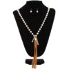 Blazin Roxx Women's Pearl Fringe Jewelry Set