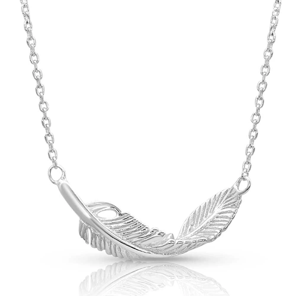 Montana Silversmiths Women's Turning Feather Necklace - Image 2
