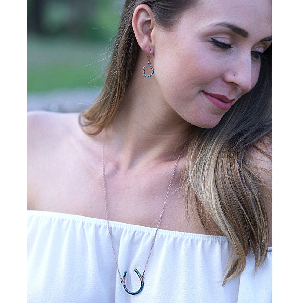 Wyo-Horse Women's Wire Wrapped Horseshoe Necklace - Image 2