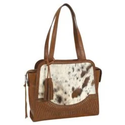Catchfly Chestnut Hair-On-Hide Satchel