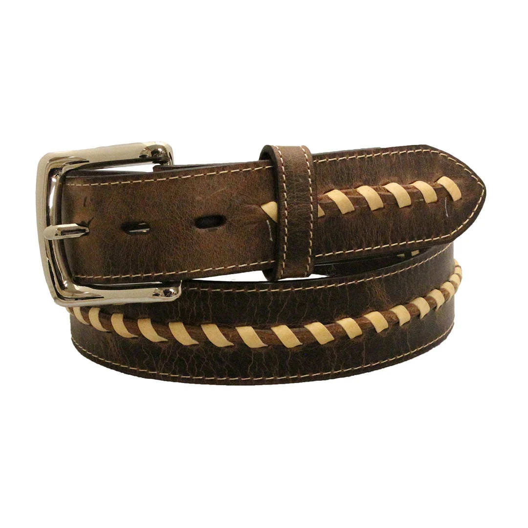 Twisted X Center Spiral Loop Leather Belt
