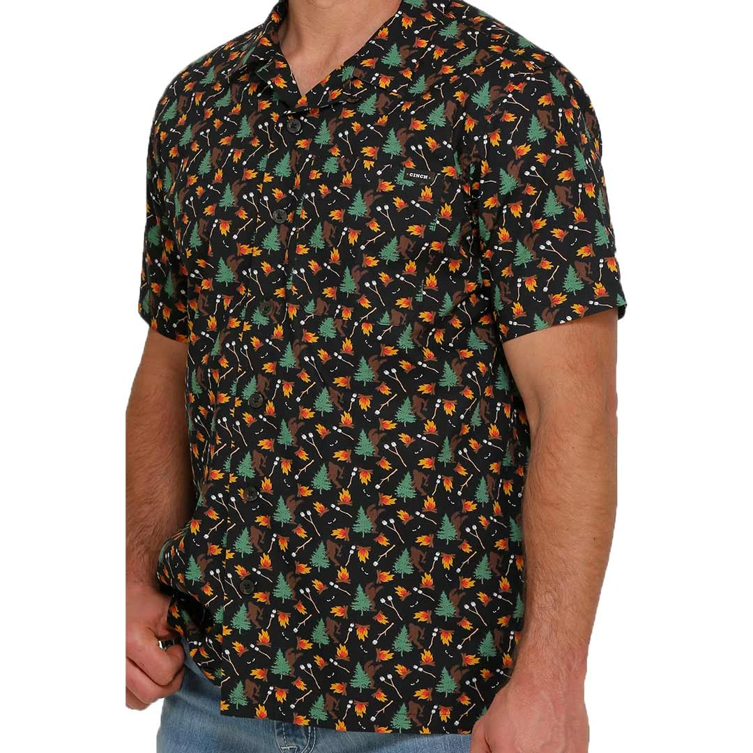 Cinch Men's Bigfoot Print Short Sleeve Camp Shirt - Image 2
