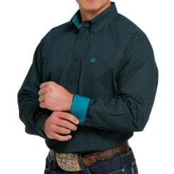 Cinch Men's Geometric Print Button-Down Shirt