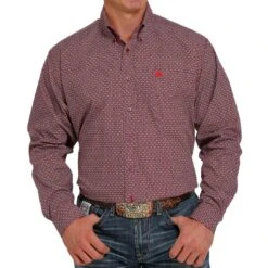 Cinch Men's Medallion Print Button-Down Shirt