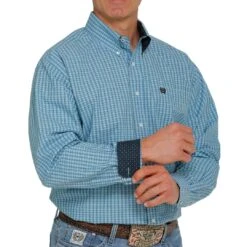Cinch Men's Mini Plaid Button-Down Shirt