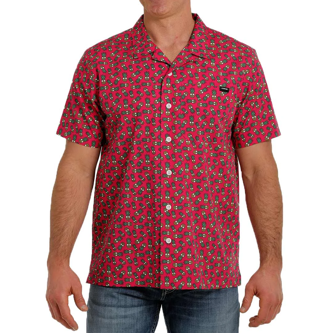 Cinch Men's Pineapple Print Short Sleeve Camp Shirt - Image 2
