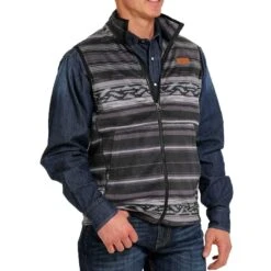 Cinch Men's Polar Fleece Southwest Stripe Vest