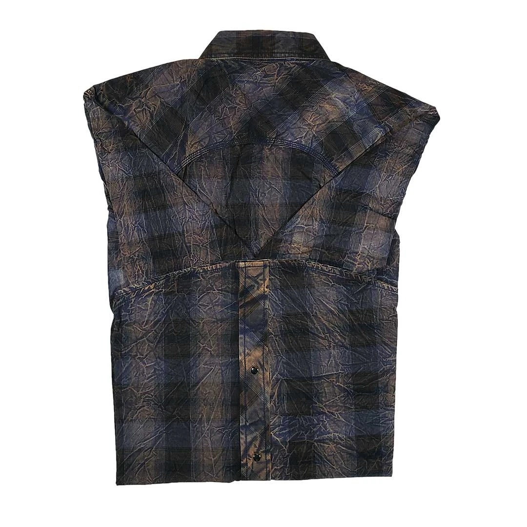 Cowboy Collection Men's Crinkle Wash Check Plaid Shirt - Image 2