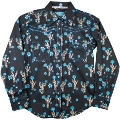 Cowgirl Hardware Girls' Leopard Cactus Print Snap Shirt