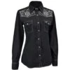 Cowgirl Hardware Women's Embroidered Yoke Crepe Snap Shirt