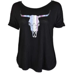 Cowgirl Hardware Women's Steer Skull Graphic T-Shirt
