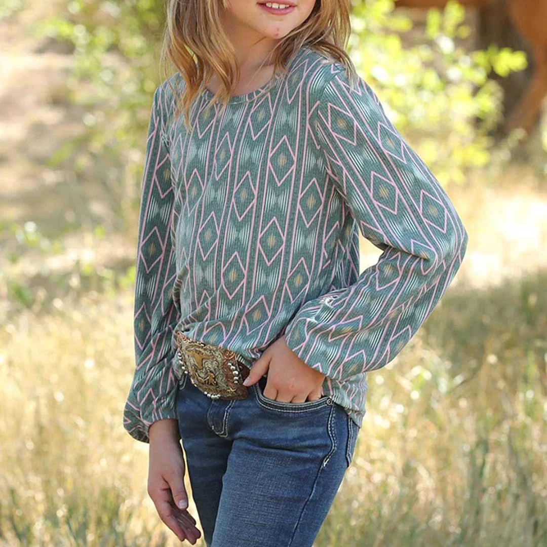 Cruel Denim Girls' Southwestern Print Blouse - Image 2