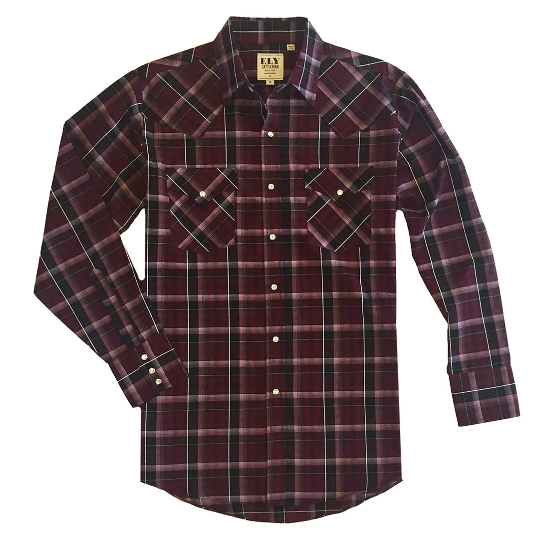 Ely Cattleman Men's Dobby Plaid Shirt