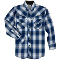 Ely Cattleman Men's Fancy Yoke Plaid Snap Shirt