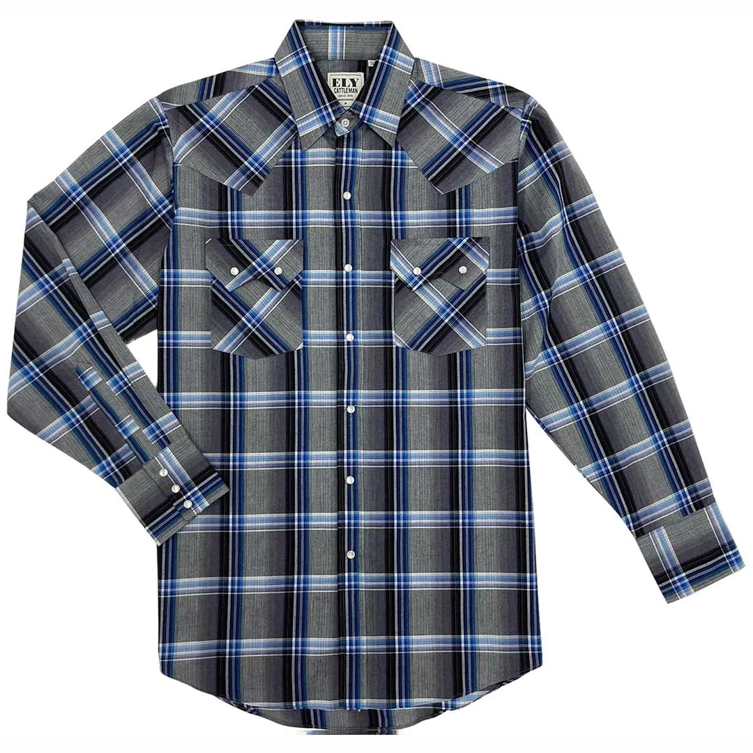 Ely Cattleman Men's Ombre Plaid Snap Shirt