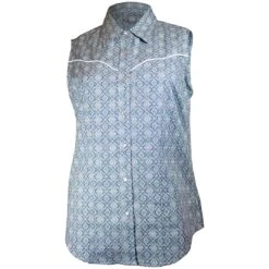 Ely Cattleman Women's Sleeveless Print Snap Shirt
