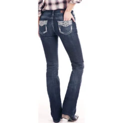 Rock & Roll Denim Women's Embellished Mid Rise Bootcut Jeans